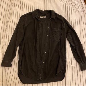 Topshop Black Oversized Denim Shirt